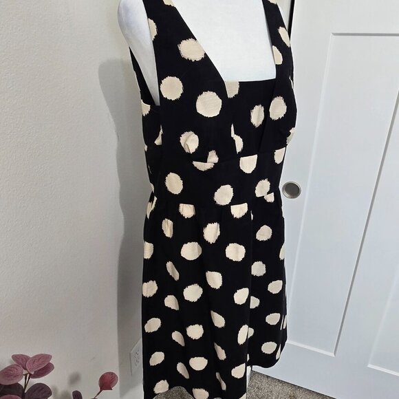 Ann Taylor LOFT Polka Dot Dress Black White Size 10 Work Cocktail - Picture 3 of 12
